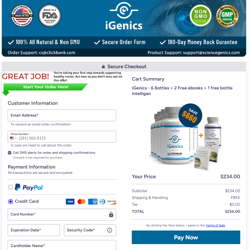 iGenics-order-page
